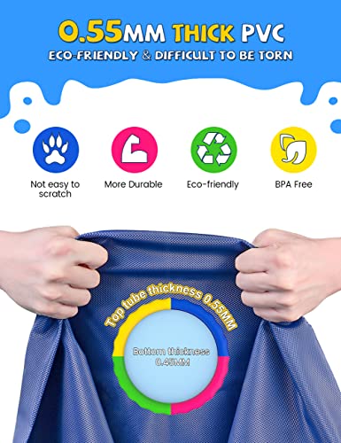 Image of VISTOP Non-Slip Splash Pad for Kids and Dog, Thicken Sprinkler Pool Summer Outdoor Water Toys - Fun Backyard Fountain Play Mat for Baby Girls Boys Children or Pet Dog (59 inch, Red&Yellow&Green&Blue)