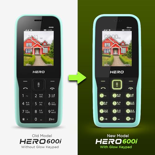 Image of Lava All-New Hero 600i Glow Keypad Mobile Phone with Long Lasting Battery | 10 Regional Languages Support | Auto Call Recording | Wireless FM with Recording and 32 GB Expandable Storage | Mint Green