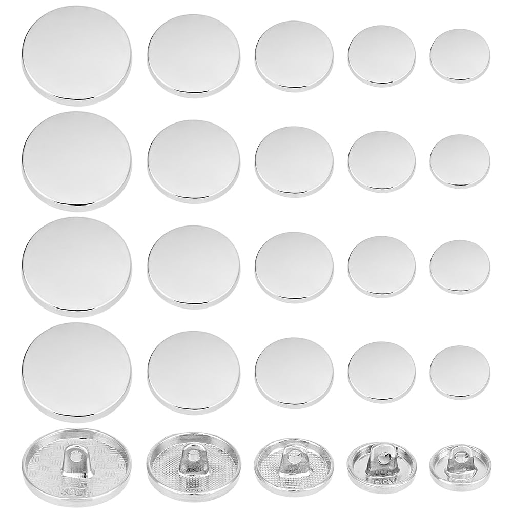 Boutons ronds à coudre en métal platine pour finitions haut de gamme OLYCRAFT