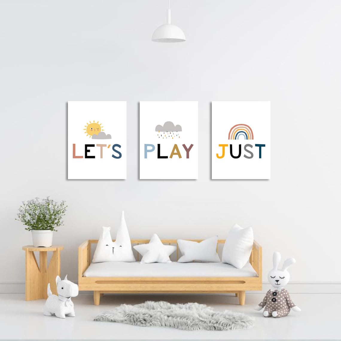 Letrero de sala de juegos, decoración de pared de sala de juegos, letrero de juego para pared de sala de juegos, arte de pared para sala de juegos, carteles de Let's Just Play, arte de pared para