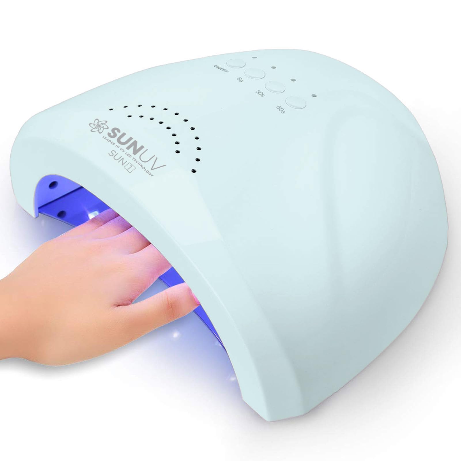 SUNUV 48W Nail Dryer, UV Light for Gel Nail Polish Professional UV LED Lamp with 3 Timer Settings Art Tools Auto Sensor SUNone Blue