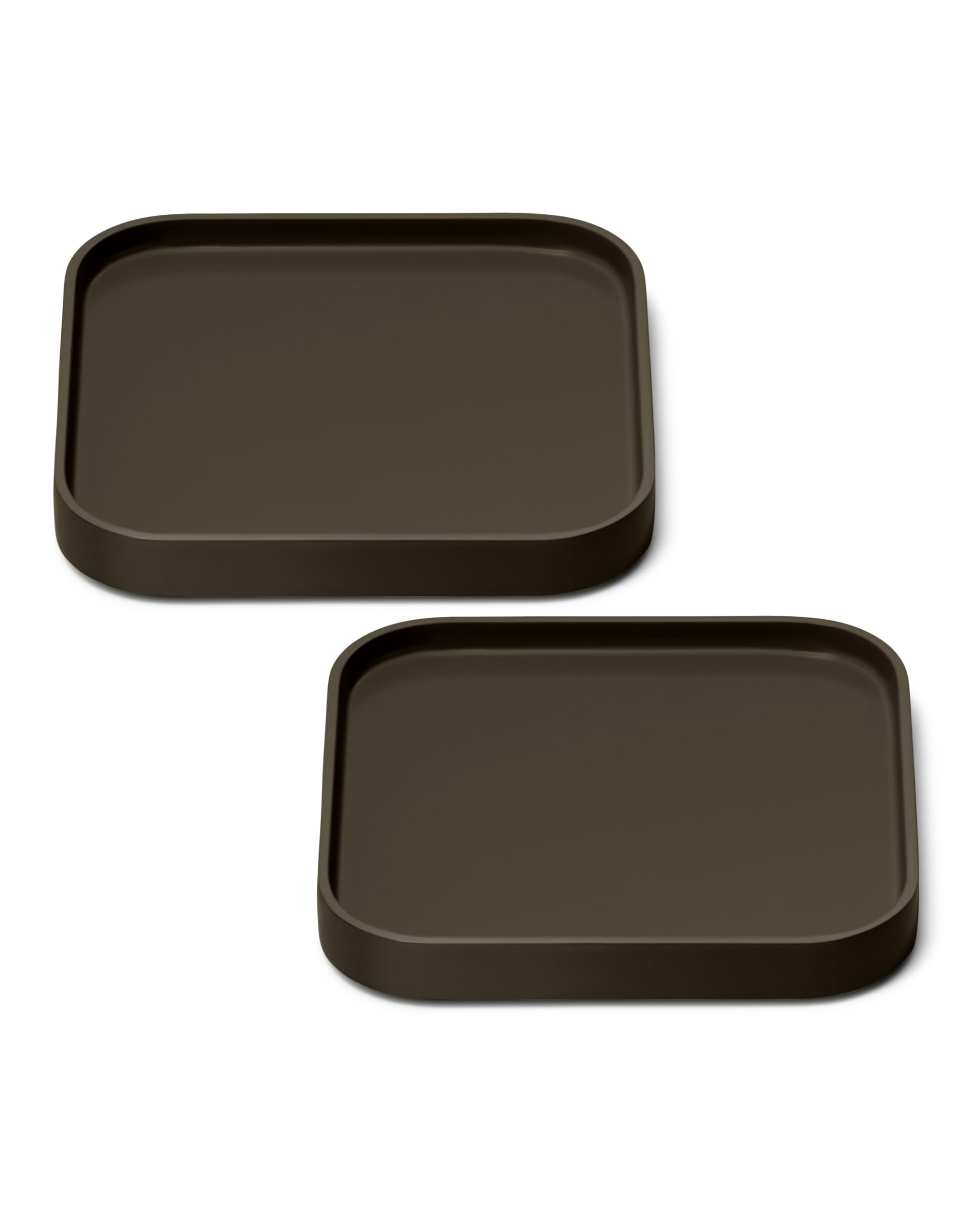 Caraway Set di 2 poggiamestoli impilabili per bancone della cucina, antigoccia, design resistente al calore, base antiscivolo, nero