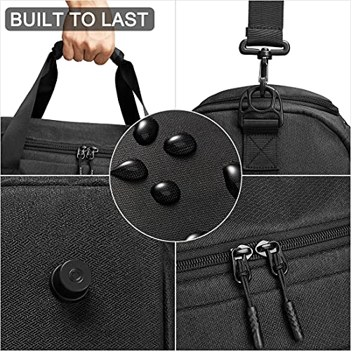 Gym Bag For Men Women, Small Fitness Workout Sports Duffle Bag With Wet Pocket & Shoes Compartment, Water Resistant Overnight Weekender Duffel Bag In Light Black #TOP6