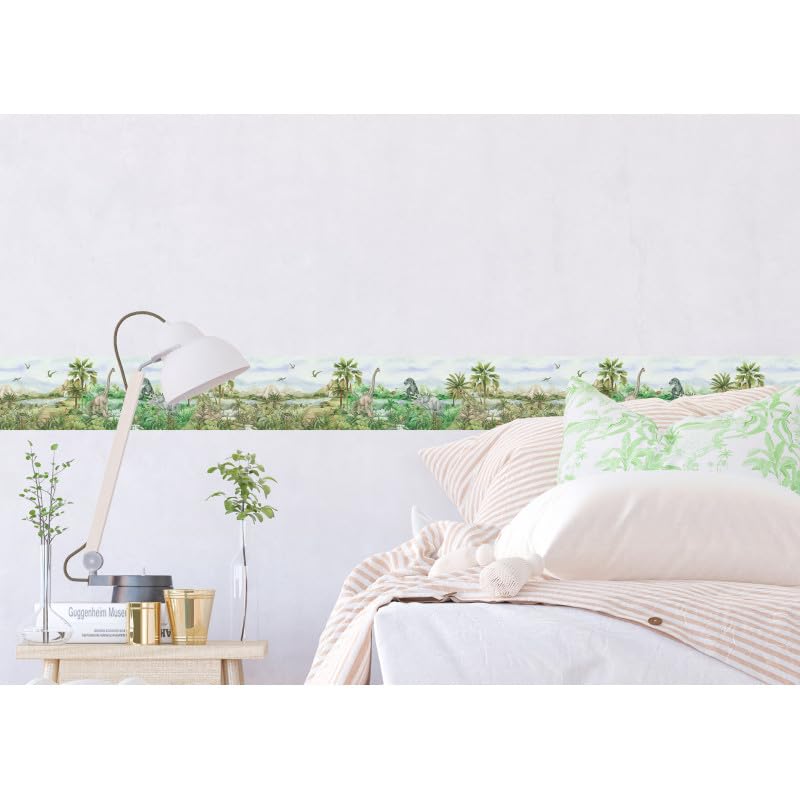 AG Design Frise Auto-Collante Dinosaures en Couleur - 1 Rouleau de 0,138 x 5 m