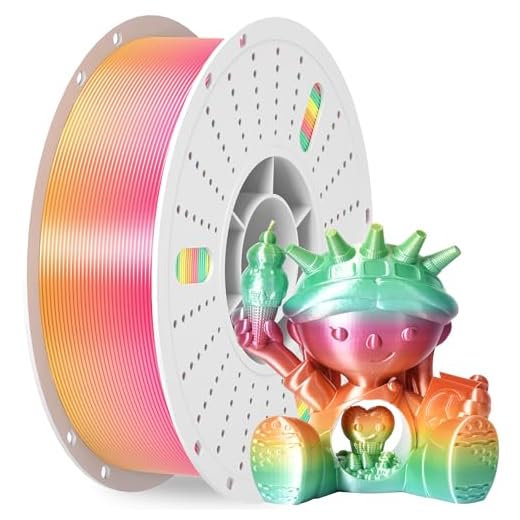 PINBALL Silk Rainbow PLA 3D Printer Filament 1.75mm Shiny Multi-Color Changing Filament 3D Printing PLA Filament Dimensional Accuracy +/- 0.02mm 1 KG Silk Rainbow Macaroon