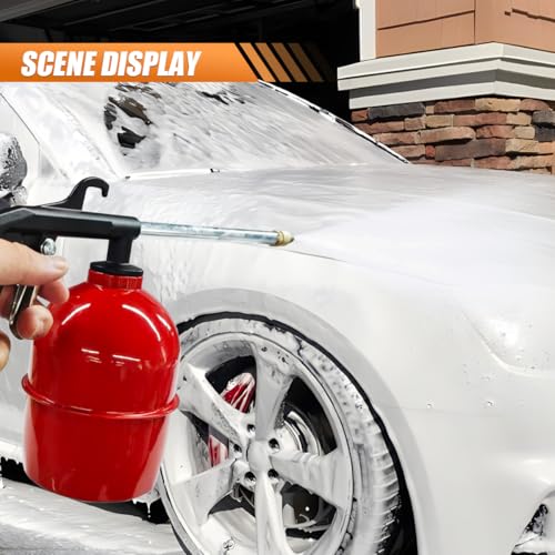 Image of Car Air Engine Cleaning Spray Gun, High-Pressure Air Nozzle Blow Gun with 1-Liter Metal Jug, Pneumatic Dust Cleaner Sprayer Tool, Siphon Vehicle Engine Bay Wash Spray Kit(Red)