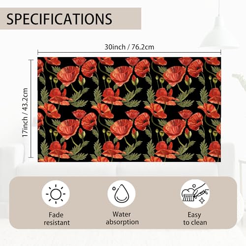 Tubamq TBM-4375 Red Poppy Flowers Entrance Door Mat,Poppy Spring Decor Welcome Doormat thumb #2