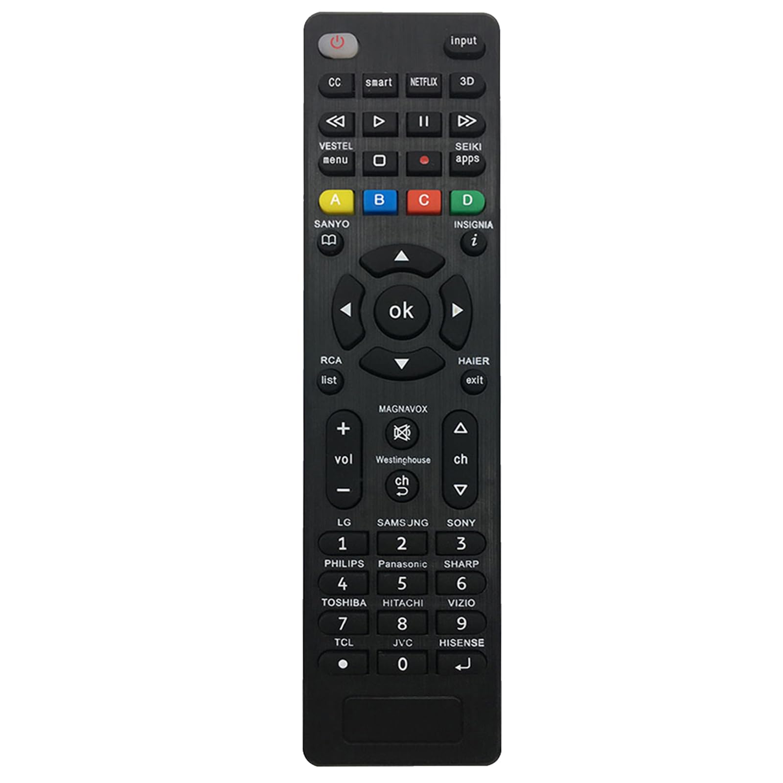 Universal Remote Control for Samsung, Sharp, LG, Sony, Panasonic, Toshiba,TCL Smart TVs and Other Brands with Netflix Smart TVs Remote Control