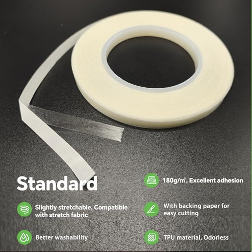 kepaibos double sided iron on hem tape with backing easy-iron washable fusible no sew tape for fabric standard 14 inch wide x 20 yards x 2 rolls