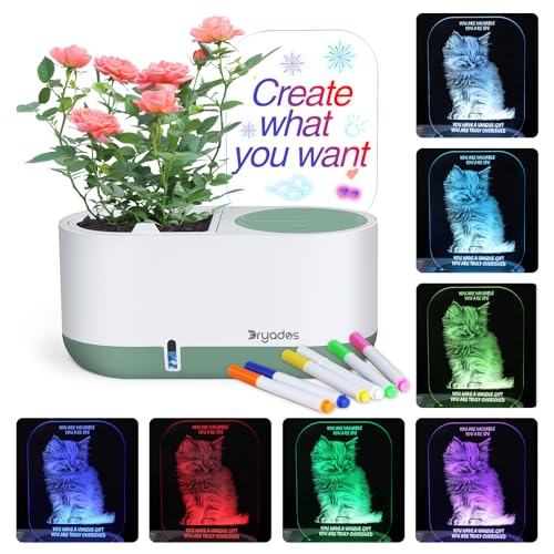 50% Off Self-Watering Plant Pot with LED Note Board & Night Light