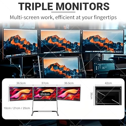 Image of Triple Laptop Screen Extender, HDMI /USB-C Pl-UG N Play, Windows /Mac /Android Compatible, 12-18.5in Laptop Fit, Travel-Friendly Triple Display.