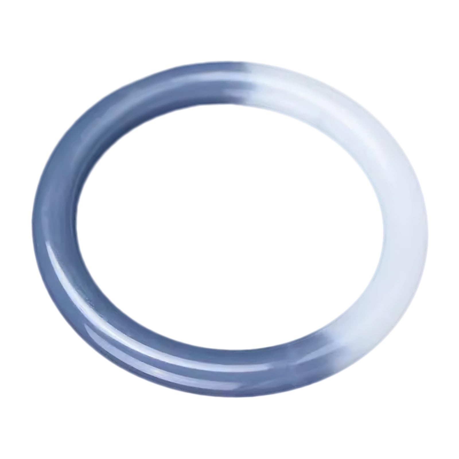 Bracelet jonc en jade femme finitions douces anti-stress gris blanc