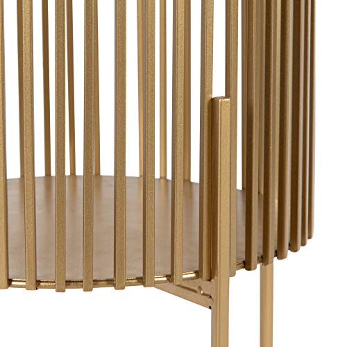 Image of Kate and Laurel Paynter Modern 2-Piece Metal Floor Planter Set with Foldable Stand, Gold
