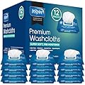 Inspire Adult Wet Wipes, Wash Cloths | Adult Wipes for Incontinence & Cleansing for Elderly, 8"x12" Count 12 packs of 50