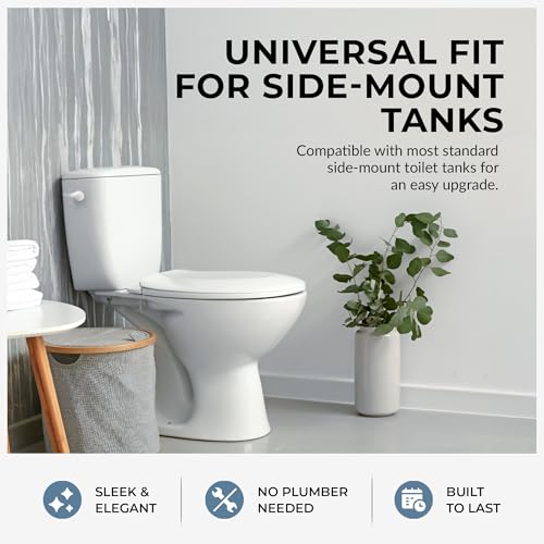 Image of Qualihome Toilet Handle Replacement (White, Side Mount)