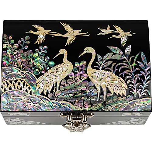 February Mountain Mother of Pearl Small Korean Jewelry Box - Unique Gifts Wooden Box Sister birthday...