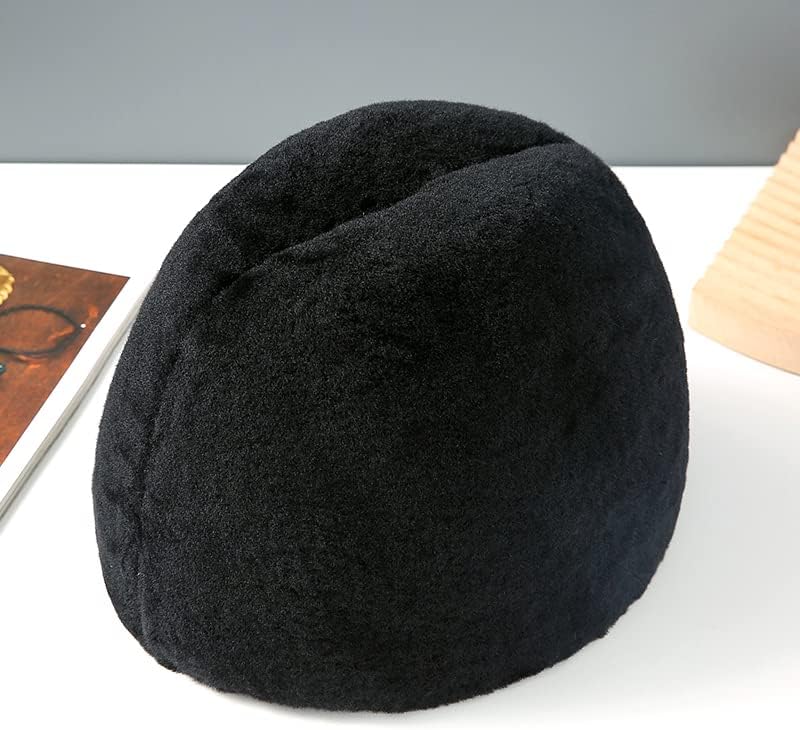 100% Real Sheep Shearing Fur Hat Thicken Winter Warm Cap Fashion Gentle Men
