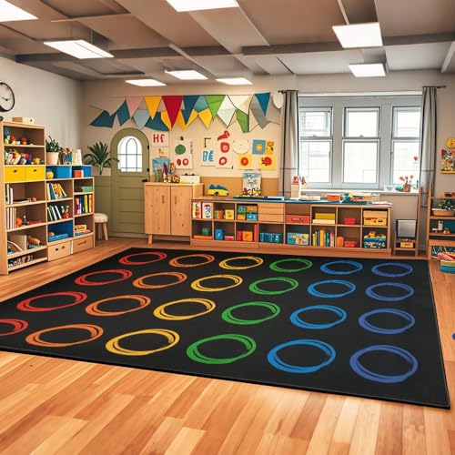 MAISONRINA Colorful Circle Classroom Rug