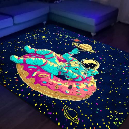 Tapete decorativo Astronauta negro fluorescente 70x47 in miniatura 1