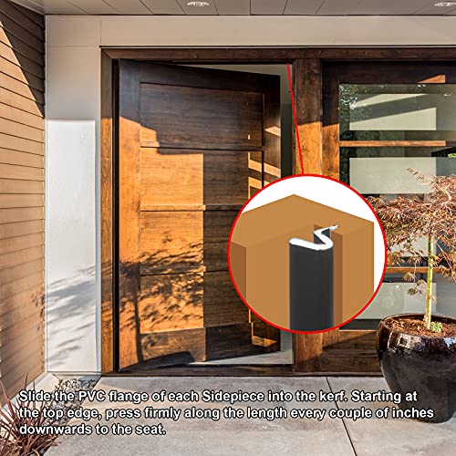 Weather Stripping Seal Strip For Doors "Q" Foam,Hard Flange Card Slot Installation Seals Large Gap, Easy Cut To Size (26Feet, Black) #TOP4