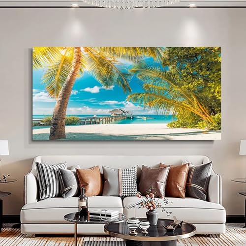 Photos de salon lever de soleil plage grande toile 70x140cm décoration sereine