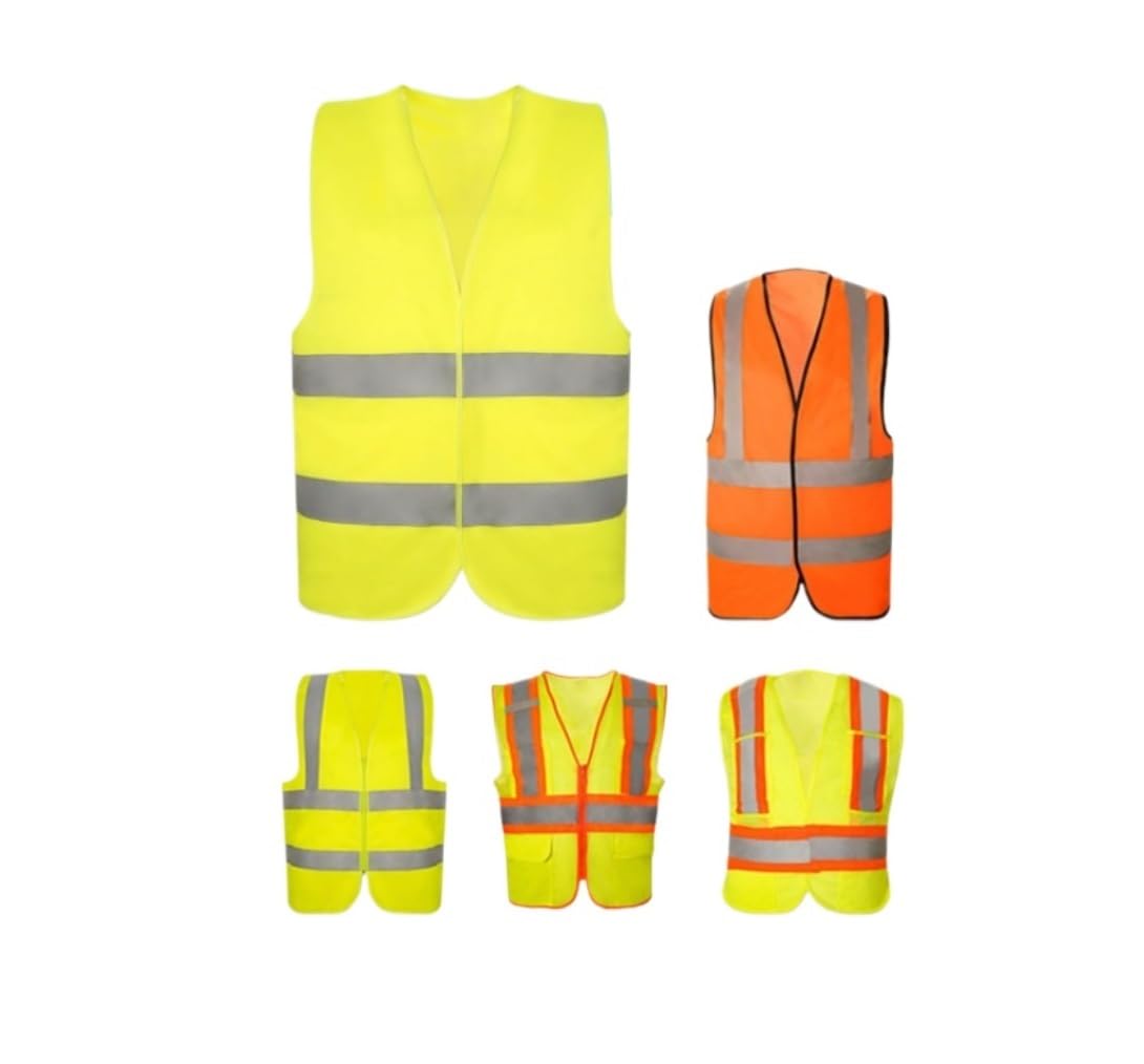 Chalecos Reflectantes de Alta Visibilidad, Chaleco Reflectante Amarillo Fluorescente de Malla melocotón Unisex