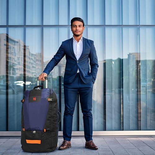 World Traveler Rolite Alpine Upright Style Lightweight 30-Inch Rolling Duffel Bag, Blue2