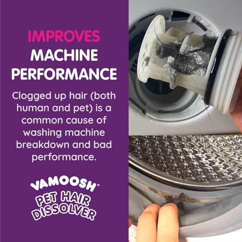 Image of Vamoosh Pet Hair Dissolver | Front Load Washing Machines | Cleans Pet Bedding | Removes Odor | Dissolves Dog, Cat & Animal Fur | Easy to Use | Patented Formula | Safe for Pets | 100g (Pack of 18)