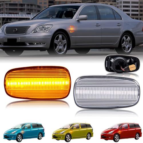 NEIFILES プリウス 型式 NHW20 LED サイドマーカー カローラスパシオ120 bB ファンカーゴ20 マーク2ブリット110系 ランドクルーザー200系などトヨタ適用