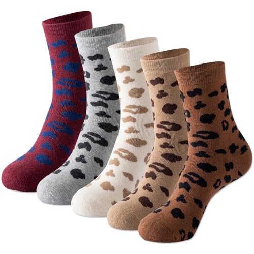 Image of IIG 3-5 Pairs Womens Super Thick Warm Winter Crew Socks Cute Fashion Knit Cozy Socks Gifts for Women