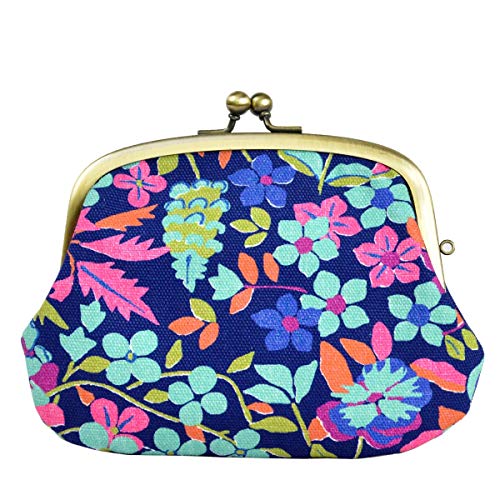 Inokichi Coin Purse Purse Purse for Parent-Child Purse Kyoto Japanese Pattern Japanese Modern Floral Flower Field Hanabatake, Hanabatake - Kon,