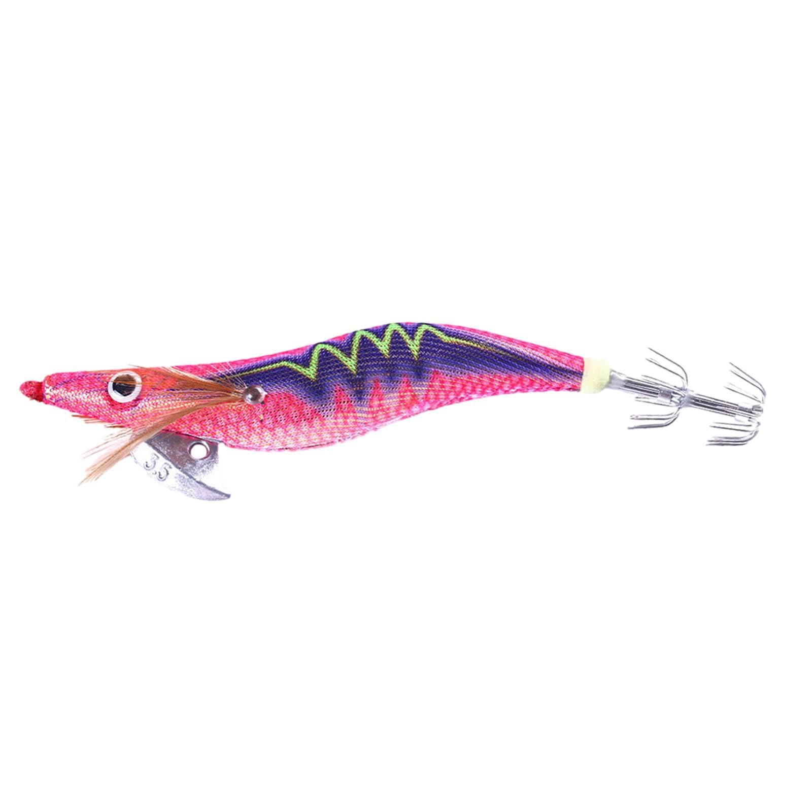 UJEAVETTE Luminous Squid Jig Hooks 14cm Artificial Squid Jig Lures Durable Squid Hooks Rose Pink- Sporting Goods- Fishing- Baits, Lures & Flies- Crankbaits-image-24