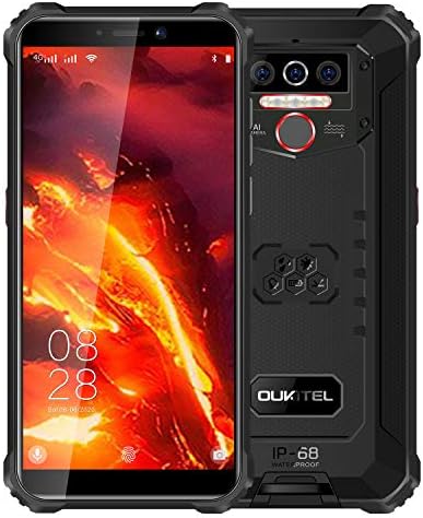 OUKITEL WP5 Pro Rugged Unlocked Smartphone, 5.5''HD+ Screen, 8000mAh Battery Rugged Cell Phone, 4GB+64GB Android, IP68 Waterproof 4G LTE Dual Cellphone, Face ID Fingerprint GPS
