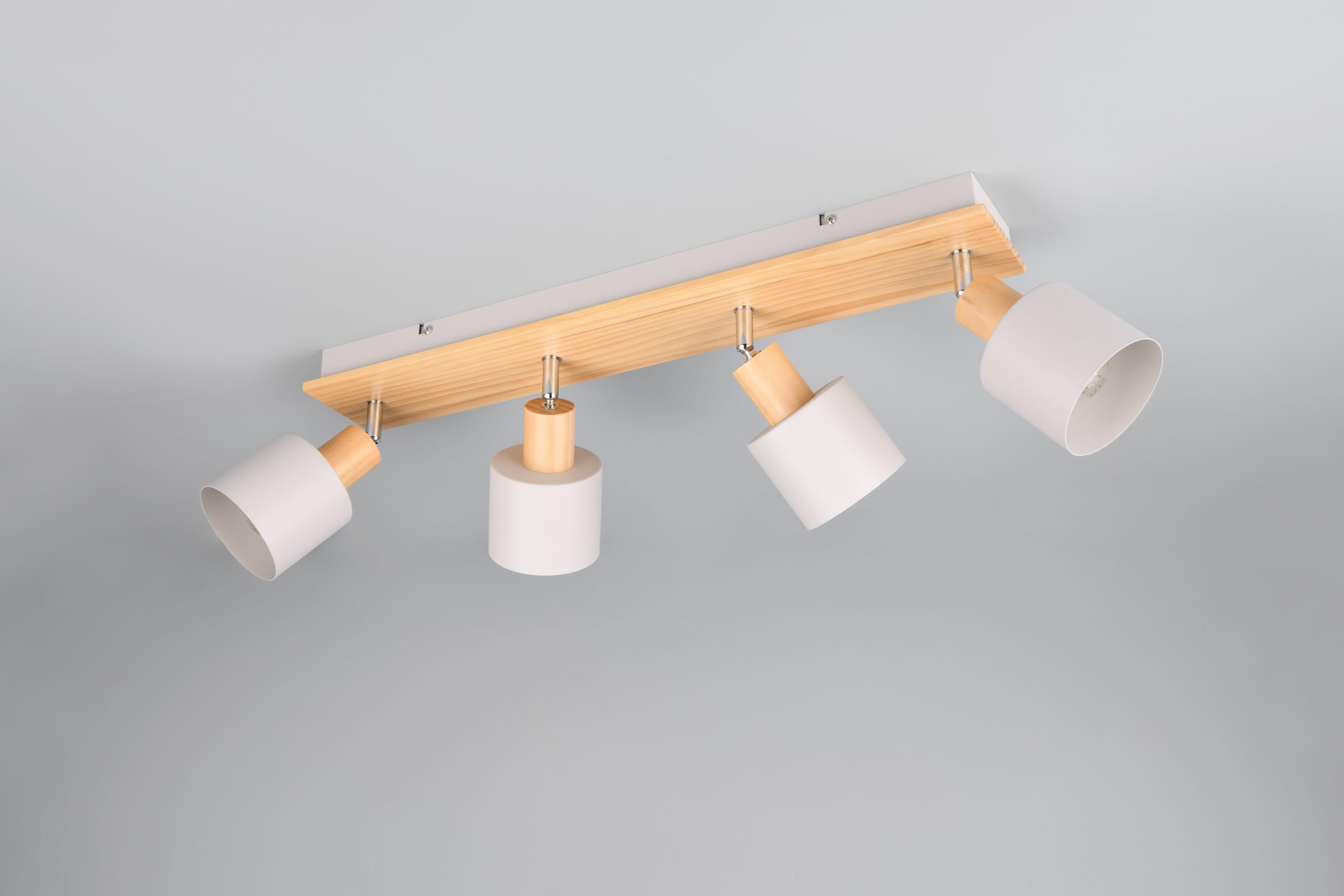 Trio Leuchten Foco de pared SHANTI 862700476, Metal gris cálido, madera natural, excl. 1x E14