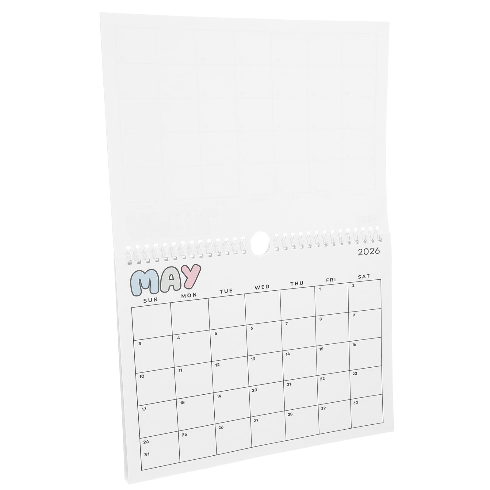 5 Pezzi Calendario da Parete 2026 Grande Mensile a Spirale Planner Mensile da Parete Ampio Spazio di Scrittura Calendario da per Casa Ufficio e Studio
