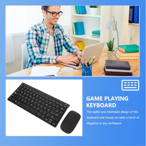 Teclado ratón inalámbrico latino, combo duradero para aprendizaje 2