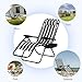 Nazhura Set of 2 Relaxing Recliners Patio Chairs Adjustable Steel Mesh Zero Gravity Lounge Chair Beach Chairs with Pillow and Cup Holder Khaki (Black/White Stripe)