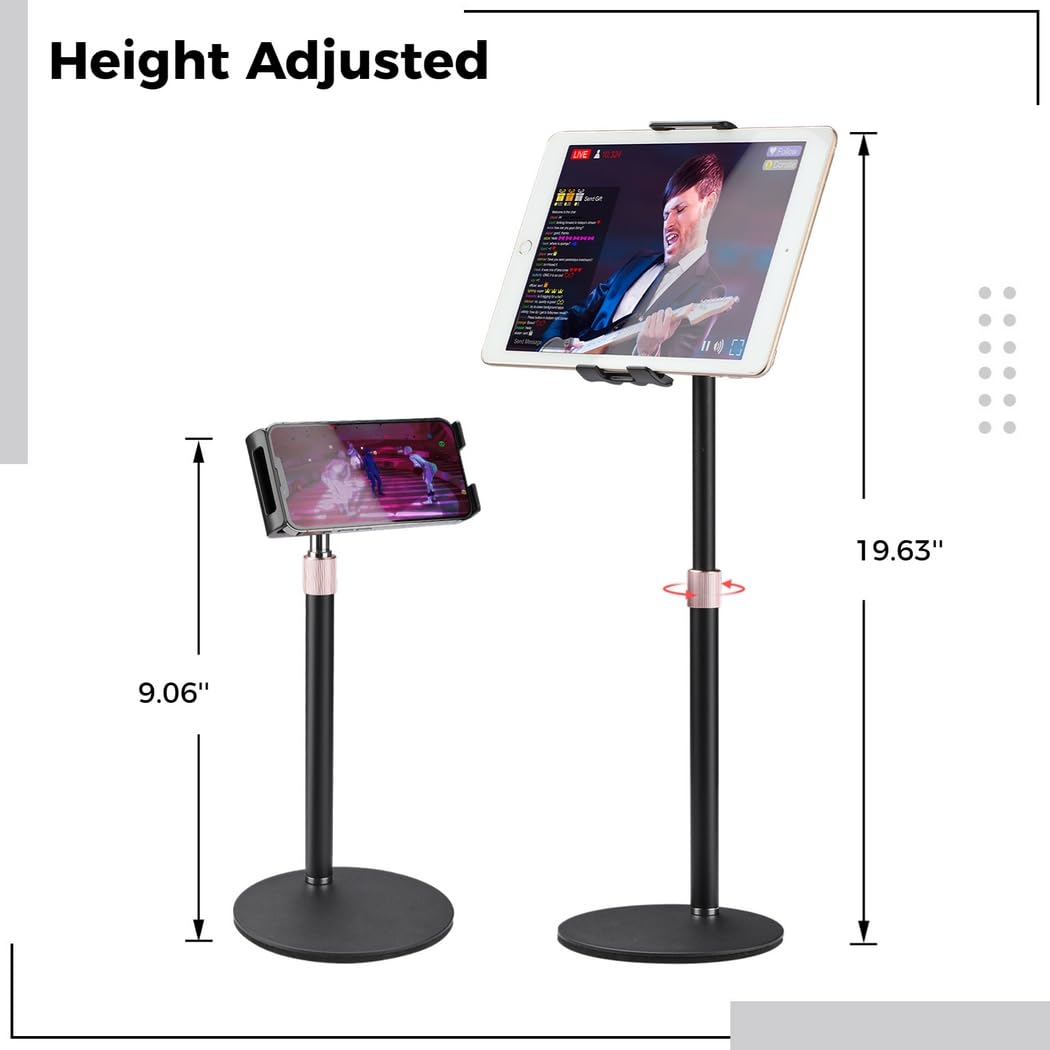 Supporto regolabile per cellulare, supporto da scrivania girevole a 360° per tablet e tablet