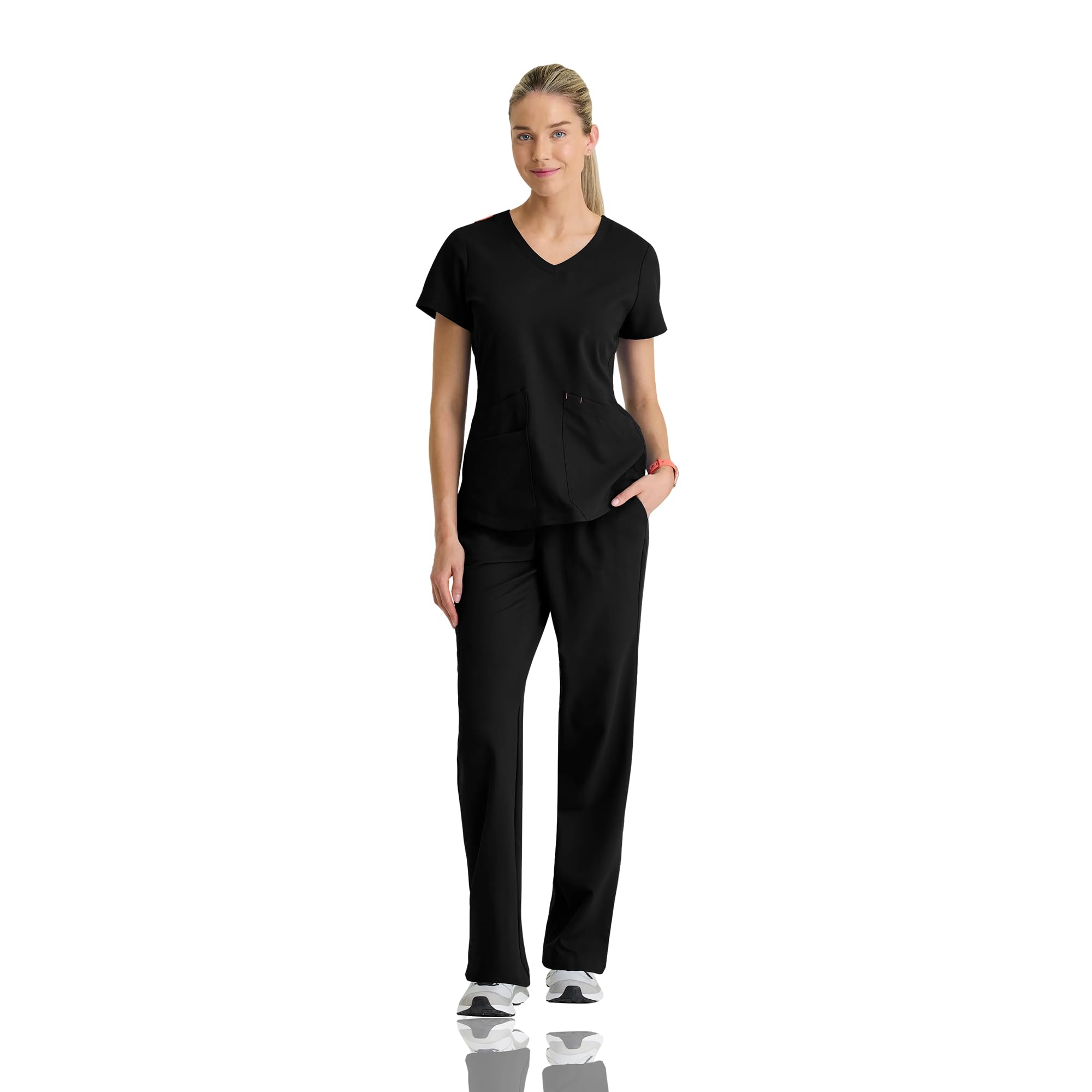 Barco Women's Black Strong Zoe Classic Fit Scrub Top & Pant Set For – Up To 70°C Wash, Natural Stretch, Moisture Wicking, Anti-Static, Medium