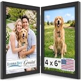 Icona Bay - 4x6 Double Picture Frame - Black - Gemini Collection
