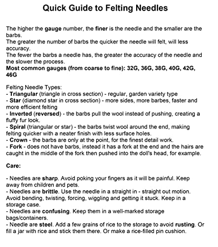 image for M00710x5 MOREZMORE 5pc Needle Felting Needle 38G Medium Inverted Rever