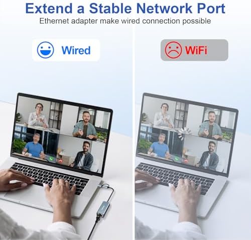 Denlane USB 3.0 to Ethernet Adapter, Ethernet to USB C Adapter 2-in-1, RJ45 Gigabit Network (1000Mbps) Hub Compatible with iPhone 15 16 17/USB-C iPad, MacBook/Pro/Air, Laptop, Windows 11/10/8/7, etc - 1
