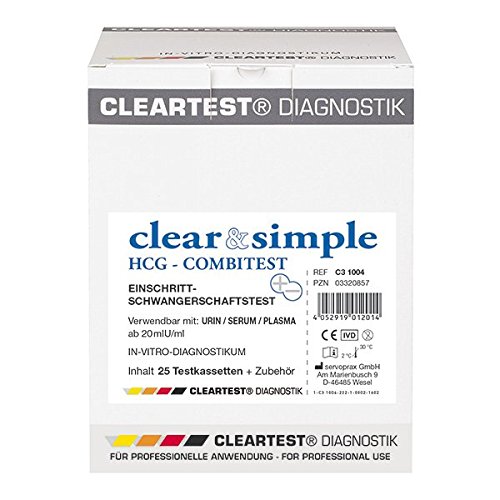 Clear & Simple 03320857 HCG Combi Test de grossesse (Lot de 25)