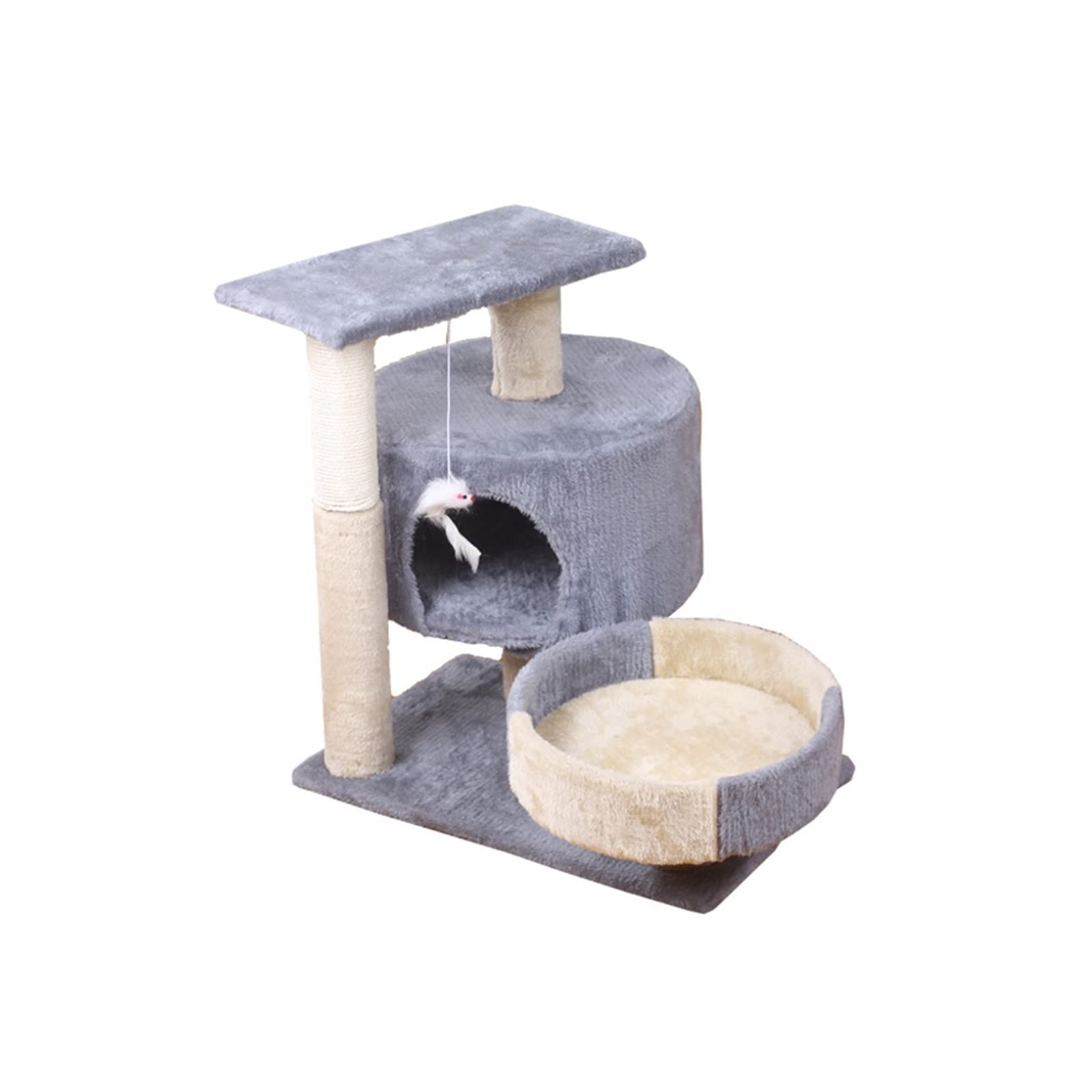 Muebles para Gatos Doble Pelea Gato pequeño Marco de Escalada Plataforma Salto molienda Garra Columna rascador Seta Mascota Juguete Suministros
