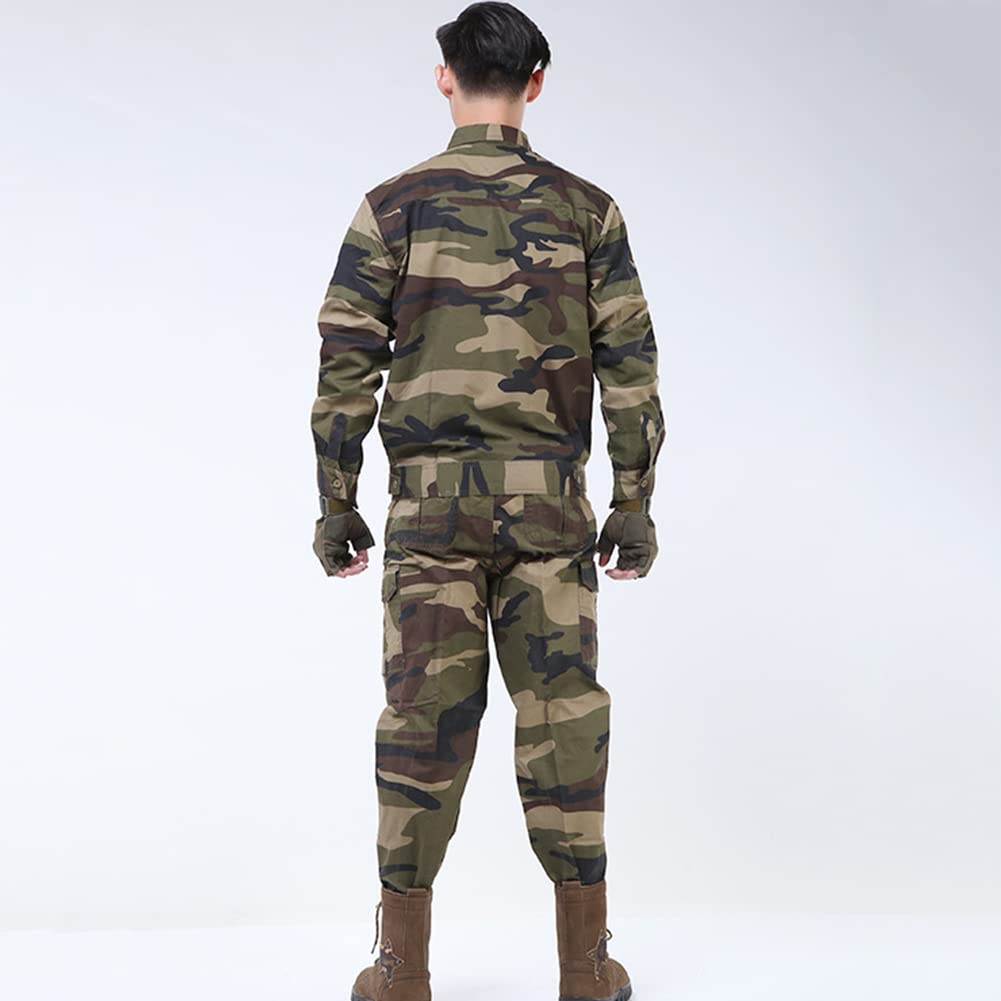 Militare tattico Mens Caccia BDU Uniforme, camicia militare giacca cappotto e pantaloni, tuta mimetica primavera e autunno.