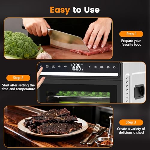 WAA Food Dehydrator, 12 Stainless Steel Trays with 8.8 ft² Drying Space, 1100W, 176°F Dehydrated Dryer for Jerky & Time Control for Two Chambers for Meat, Pet Treats, Herb, Fruit, Vegetables - image 5