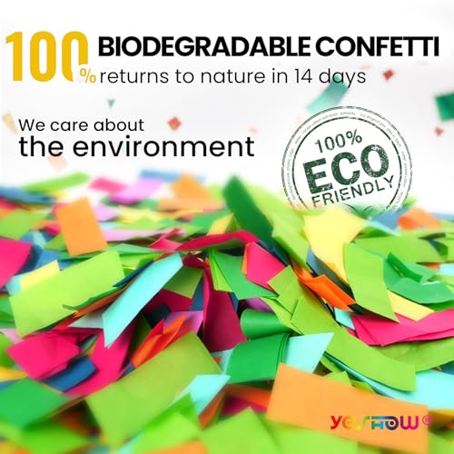 Confetti Cannon Party Poppers Biodegradable Shooters, (6 Pack) YESHOW Multicolor Confetti Blaster for Birthday Graduation Wedding Christmas New Year’s Eve4