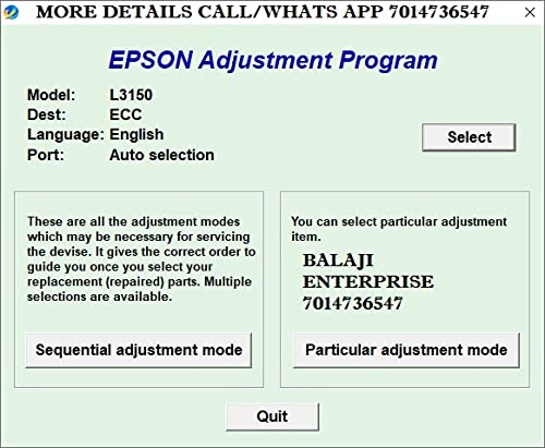 Adjustment Program Resetter Compatible With Epson L3150 (Email Delivery -  No CD)(Email Delivery - No CD) » Bv Startup