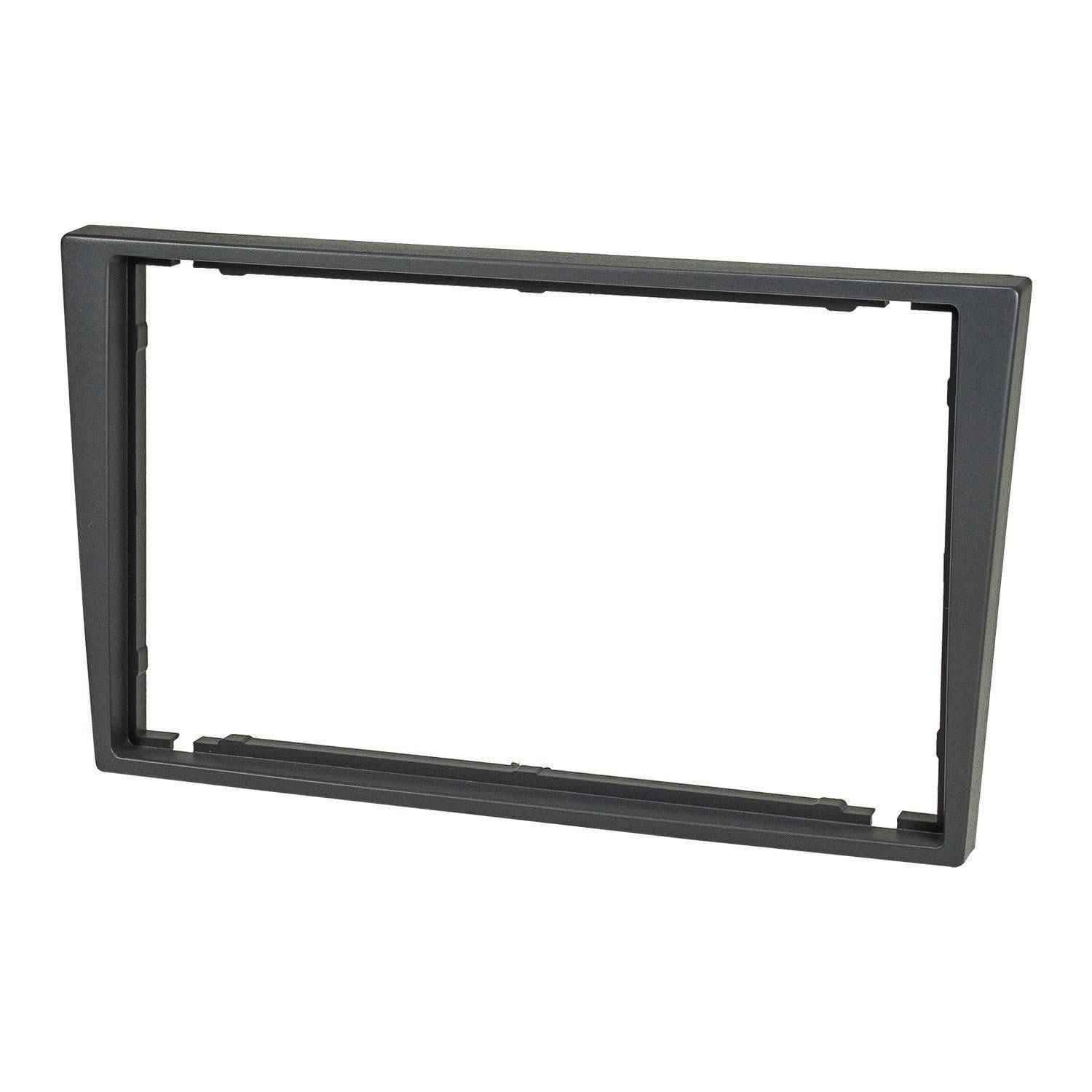 tomzz Audio 2439-006 Kit de Cache-Radio Double DIN Compatible avec Opel Corsa C Combo Omega B Vectra C Meriva Gris fumé avec Adaptateur Radio ISO Adaptateur d'antenne ISO DIN Etrier de déverrouillage