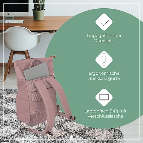 Travelite Rolltop Handgepäck Rucksack BASICS, 37-46 cm, 11-14 Liter